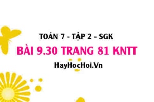 Bài 9.30 trang 81 Toán 7 Tập 2 Kết nối tri thức